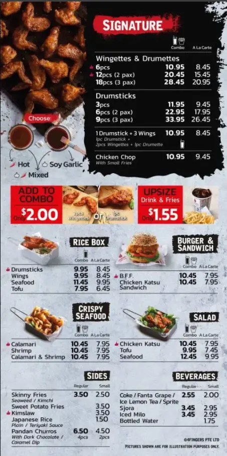 4 FINGER SINGAPORE MENU