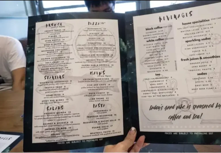 BELO CAFE & PIZZA BAR SINGAPORE MENU PRICES