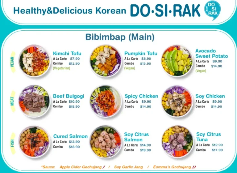 DOSIRAK SINGAPORE MENU PRICES