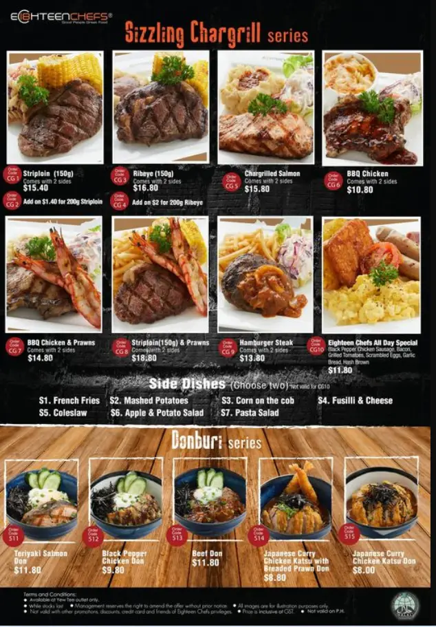 EIGHTEEN CHEFS SINGAPORE MENU PRICES