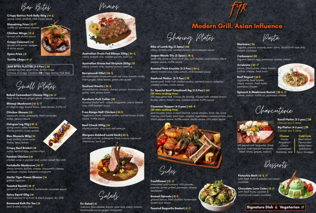 FYR SINGAPORE MENU