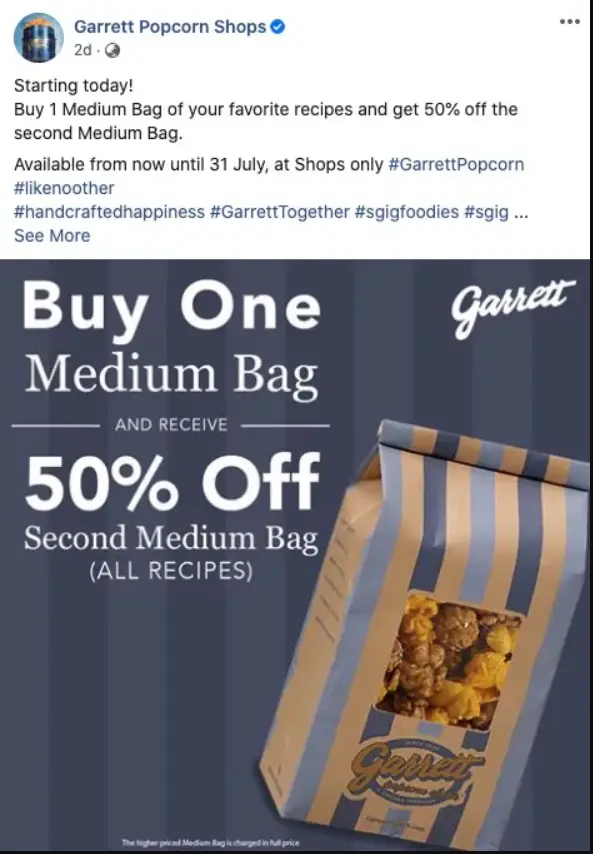 GARRETT POPCORN SINGAPORE MENU PRICES