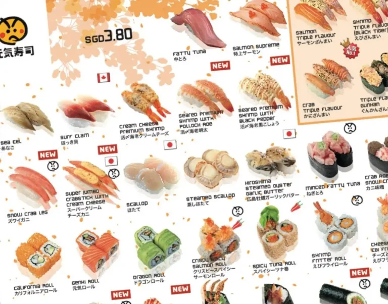 GENKI SUSHI SINGAPORE MENU PRICES