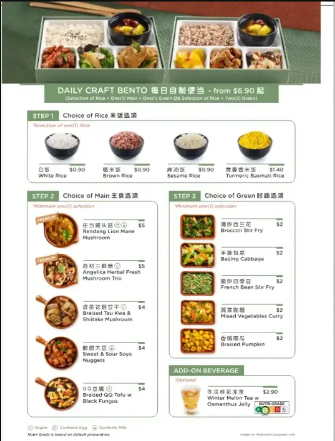 GREENDOT SINGAPORE MENU PRICES