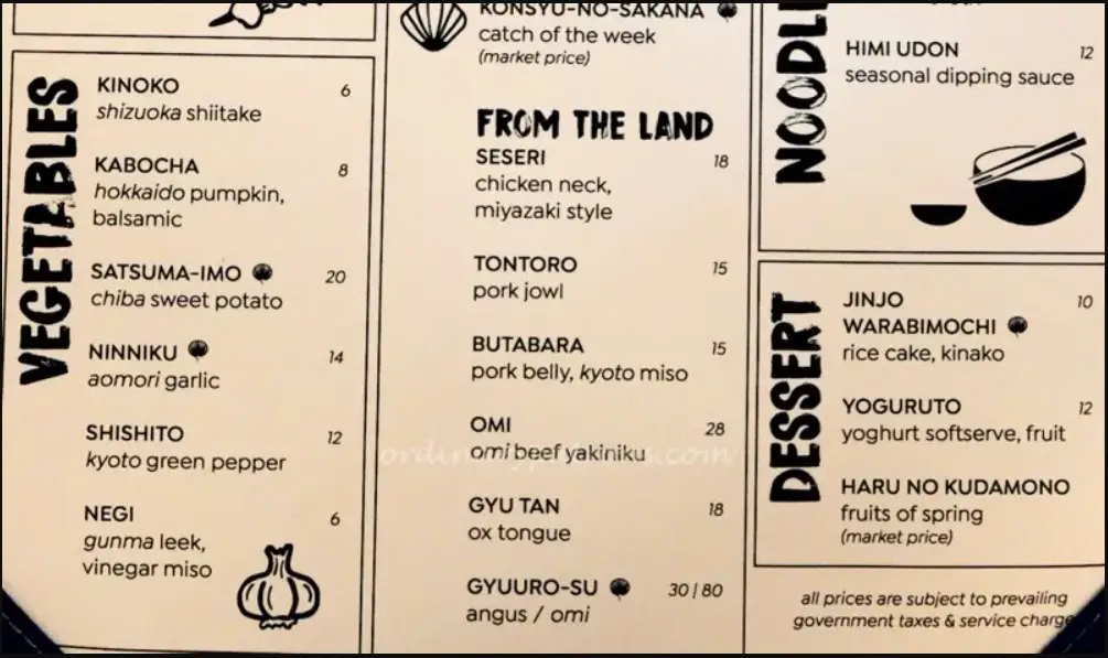 JINJO SINGAPORE MENU