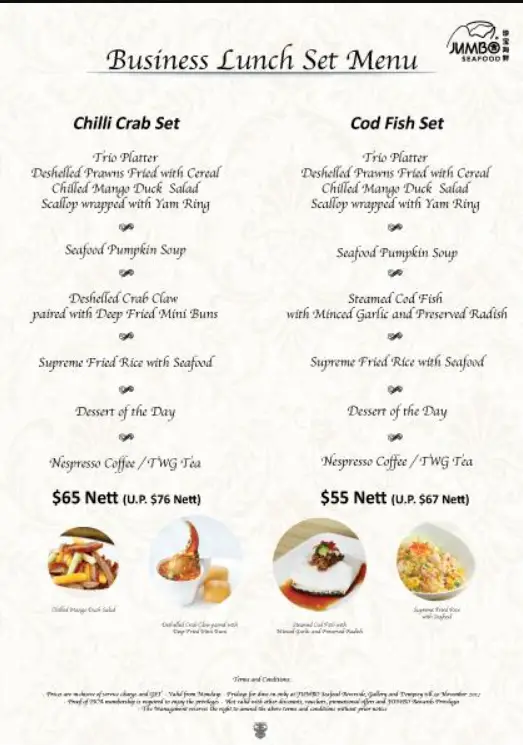 JUMBO SEAFOOD SINGAPORE MENU PRICES 2024