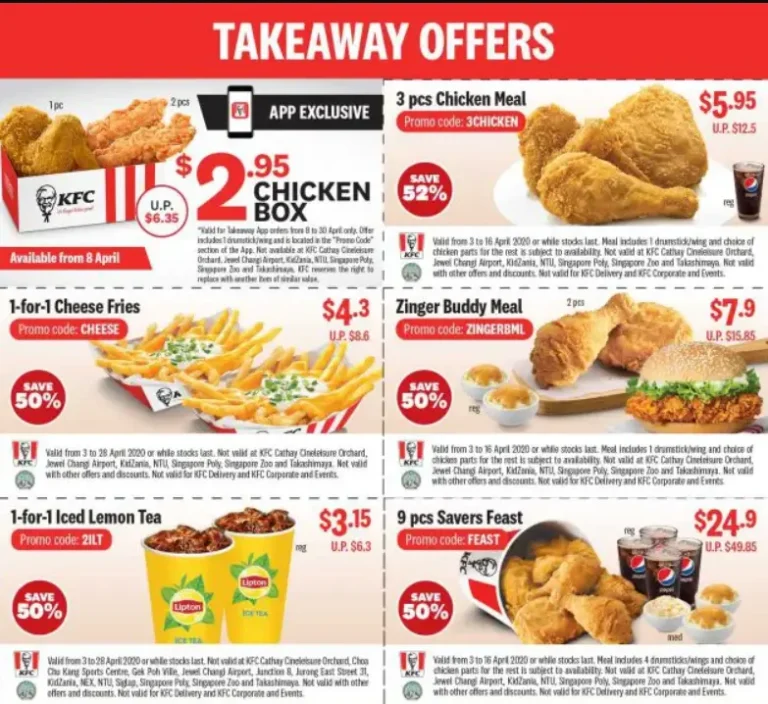 KFC SINGAPORE MENU PRICES