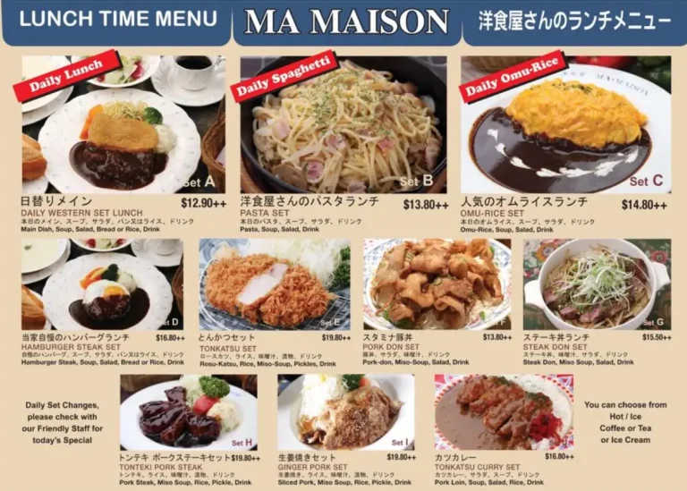 MA MAISON SINGAPORE MENU PRICES