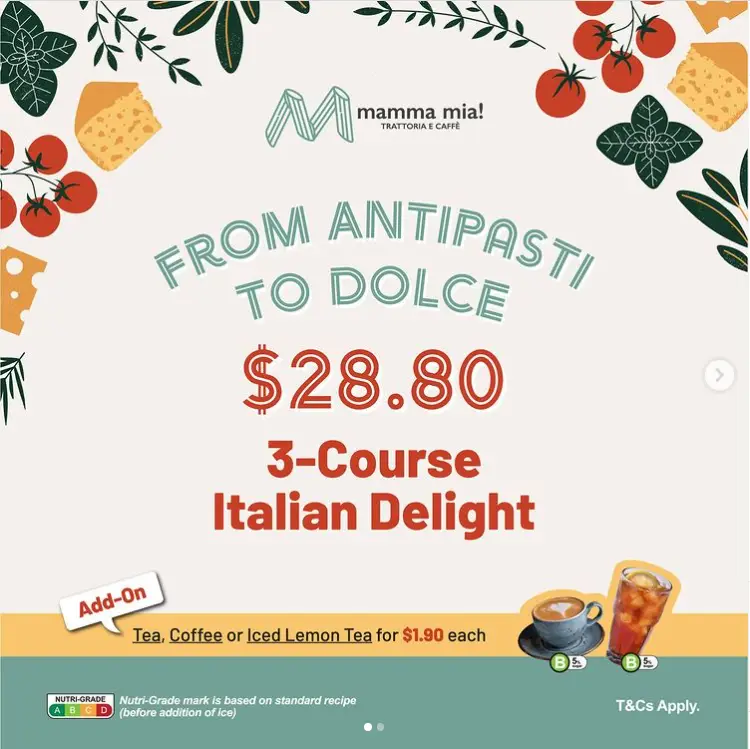 MAMMA MIA SINGAPORE MENU PRICES