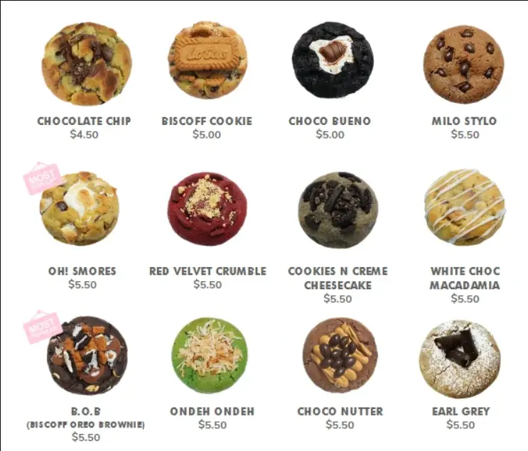 NASTY COOKIE SINGAPORE MENU PRICES