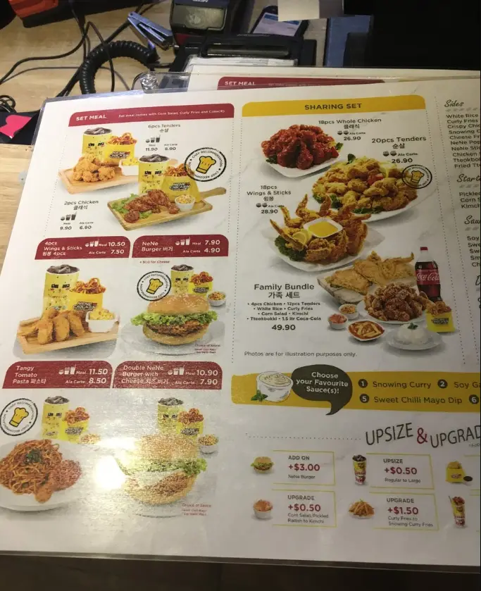 NENE CHICKEN SINGAPORE MENU