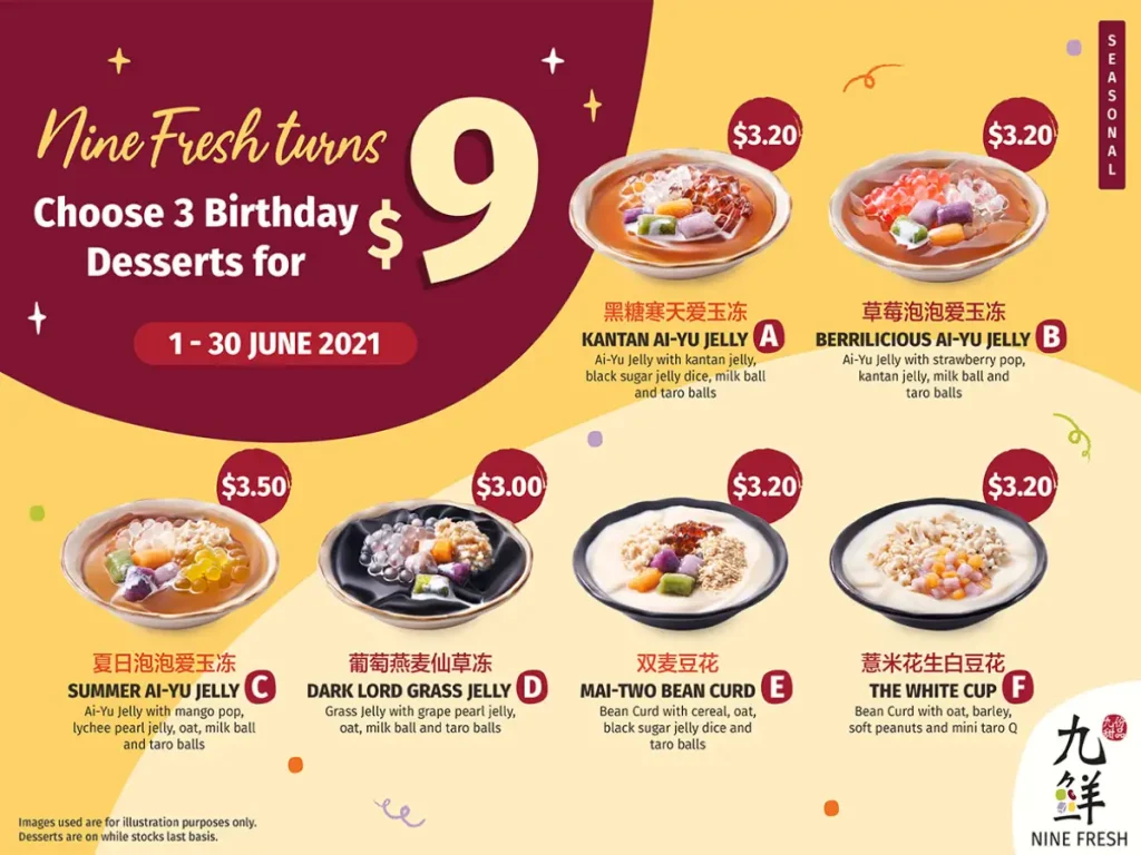 NINE FRESH SINGAPORE MENU