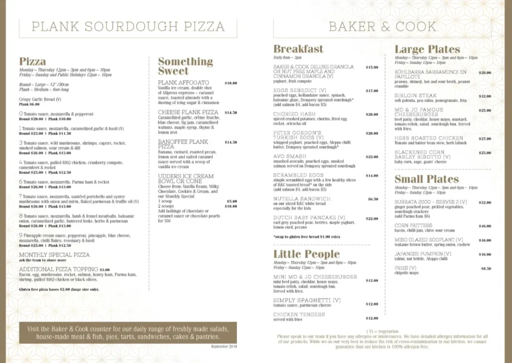 PLANK SOURDOUGH PIZZA SINGAPORE MENU