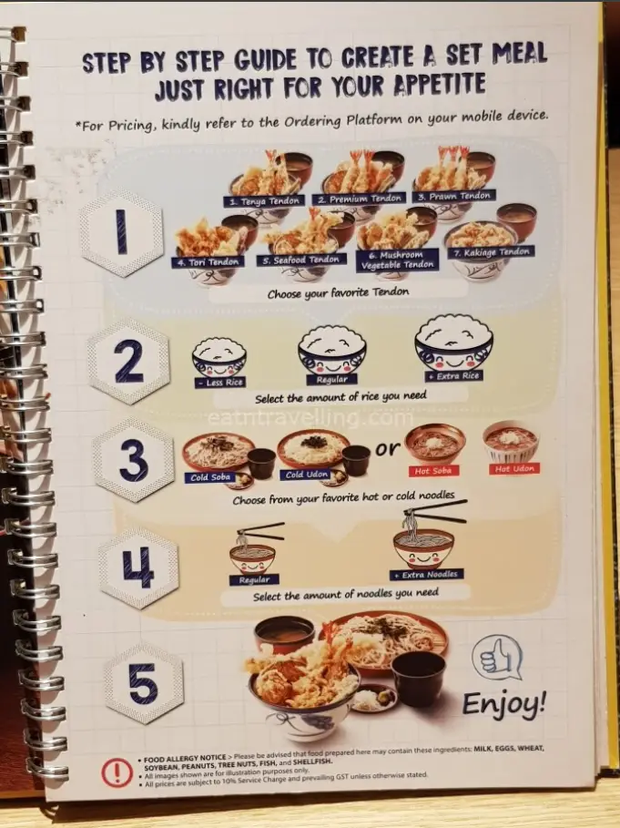 Tenya Singapore Menu