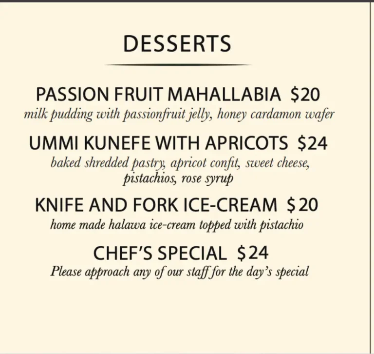 UMMI BEIRUT SINGAPORE MENU PRICES