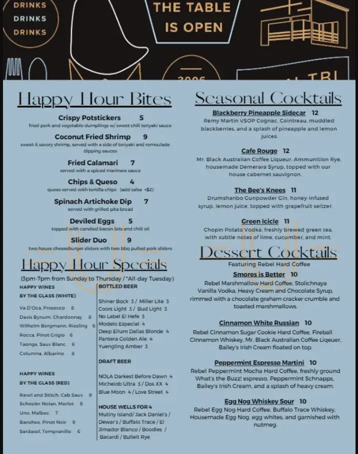 URBAN TABLE SINGAPORE MENU PRICES