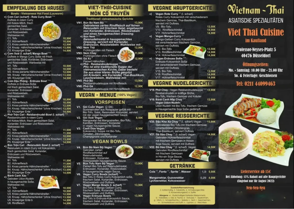 VIET THAI CUISINE SINGAPORE MENU