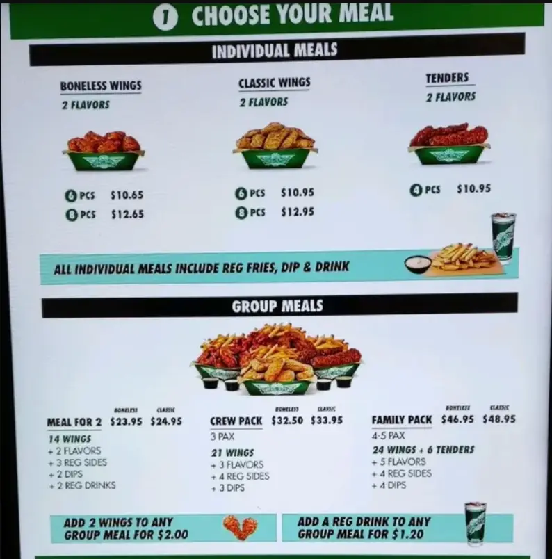 WINGSTOP SINGAPORE MENU