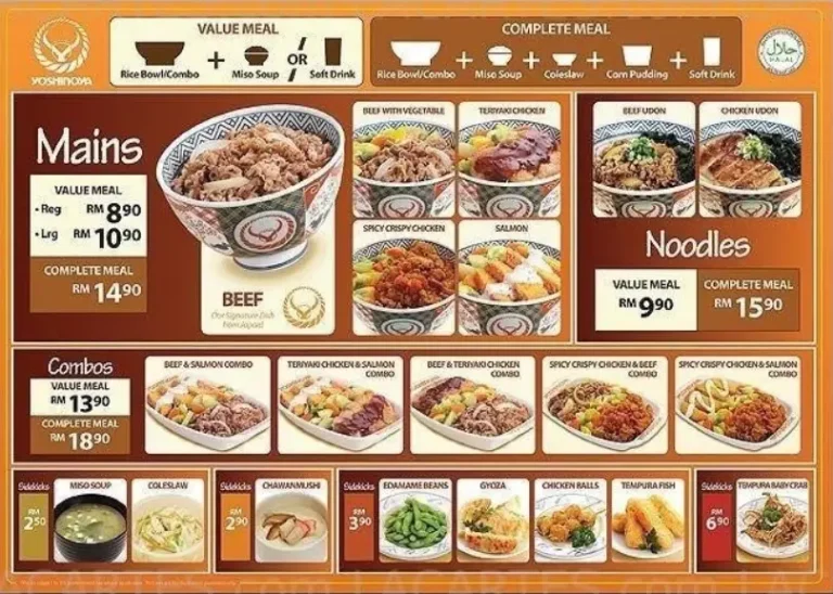 YOSHINOYA SINGAPORE MENU PRICES